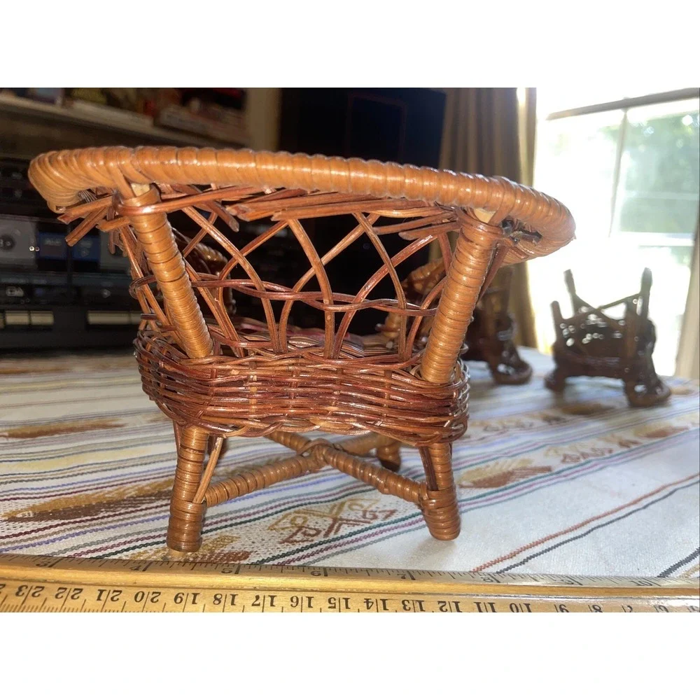 5 Piece Rattan Wicker‎ Doll Furniture Set